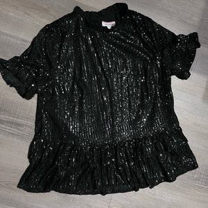 Black sequined peplum